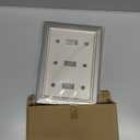 Metal Wall Plate for Electrical Outlets, Decorative Brushed Nickel Switch Plates Outlet Cover, Light Switch Cover Plate, 3-Gang Wall Plates (Triple Toggle, 1 Pack)