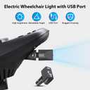 Electric Wheelchair Led Light Power Wheelchair Accessories,3 Pin XLR Head High Brightness Adjustable Angle, Night Lighting Controller for Most Models of Motorized Wheelchair