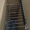 Over the Sink Expandable Dish Drainer Drying Rack In Stainless Steel for Small Kitchen, Counter Space Saving Modern Compact Metal Above Plate Dryer Strainer, Adjustable Hanging Inside Drain Holder (Silver)