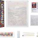 ColourMost`s Original Paint by Numbers Kit –Colorful Mountains #02 - 'Ebullience' (16"x20"/40x50cm) Ideal for Beginners & Advanced, Perfect for Relaxation, Home Décor & Holiday Gifts (Unframed Canvas), 40cm x 50cm