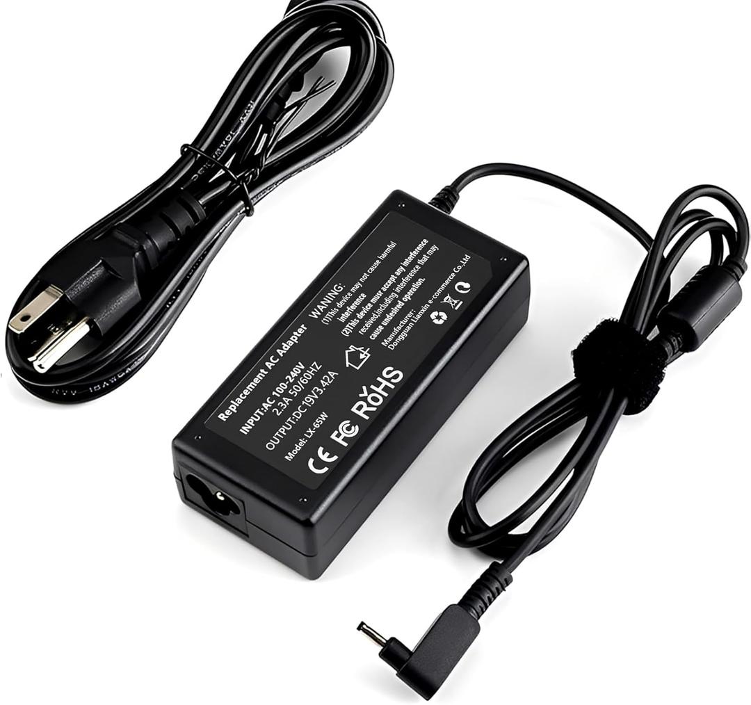 65W 19V 3.42A Laptop Charger Compatible with Acer Chromebook 11 R11 13 14 15 CB3-532 CB3-111 CB3-131 CB3-431 CB5-571 CB5-132T C738T C740 N15Q8 N16P1 N20C5 A11-065N1A Computer Power Cord