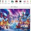 Christmas Village Photography Backdrop North Pole Snow Village Photo Backdrop Winter Night Xmas Tree Santa Party Decorations Holiday Photo Booth Banner (8x6FT)