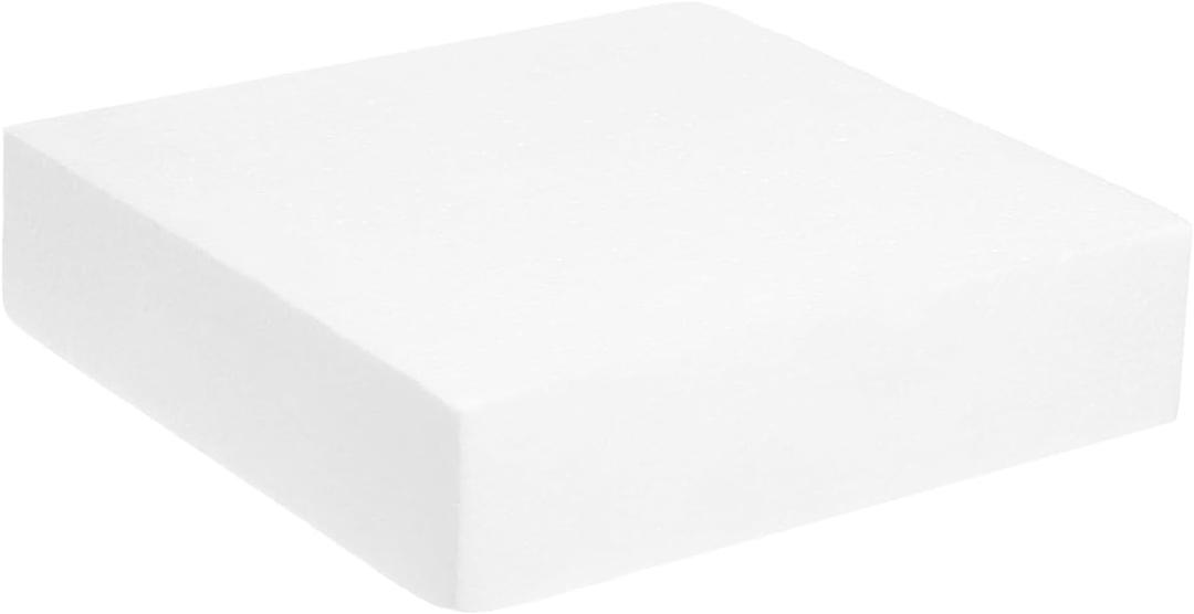 uxcell Square Foam Cake Dummy Set, 8"x 8"x 2" Fake Cake Model Photo Prop Ornament for Wedding Supplies Birthday Cake Decoration, White