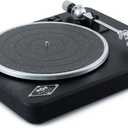 House of Marley Stir It Up Wireless Bluetooth Turntable - Sustainably Crafted Bamboo Record Player, Recycled Rewind Fabric, Superior Sound, Black