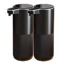 2 Pack Automatic Soap Dispenser, Touchless Foaming Soap Dispenser Bathroom,Upgrade Hand & Dish Electric Dispenser 4-Level Waterproof Wall Mount Kitchen Auto Soap Pump for Thin & Thick Liquid (Black)