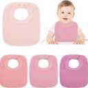 Twistover Newborn Bibs Neck Padded Baby Feeding Muslin Cotton Burlap with Padded Absorbent Collar for Drooling Teething