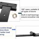 T-Strap Gate Hinges 12 in, Heavy Duty Tee Hinge, T-Door Hinges, 180 Opening Gate Strap Hinges, Black Wrought Hardware for Wooden Fences, Yard,Barn Door, Shed Doors,2 Pcs(Patent Pending)