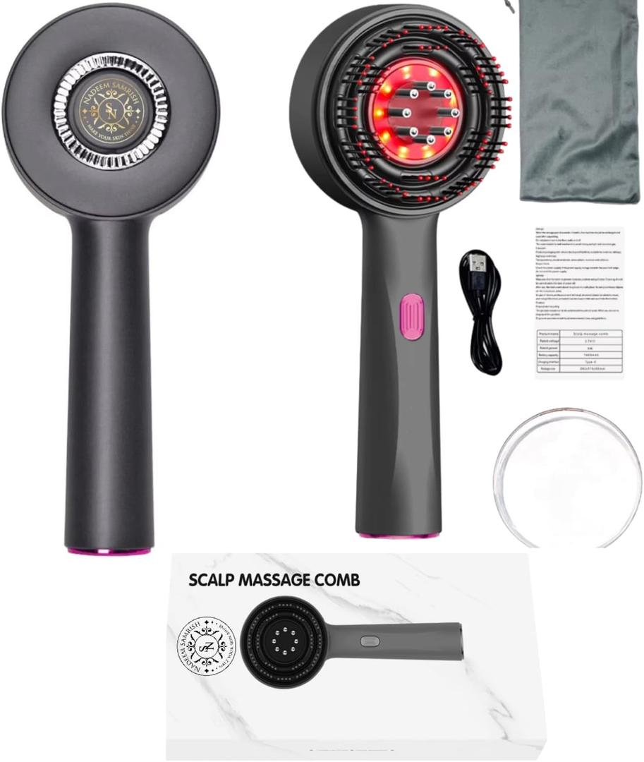 New 2025 3-in-1 Upgraded Rechargeable Hair Oil Applicator Brush & Scalp Massager | Gentle Detangling, Soothing Relaxation for All Hair Types, 