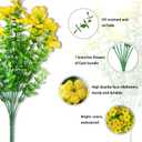 12 Bundles of Yellow Outdoor Fake Flowers, UV-Resistant Silk Fake Flowers, Perfect for Garden/Porch/Patio/Window planters, Everlasting Beauty Year-Round Without Fading