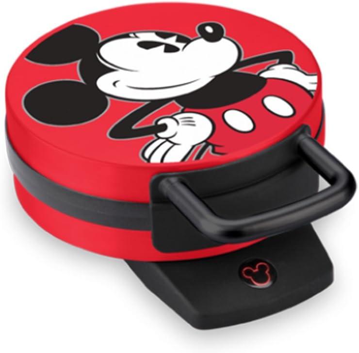 Disney Mickey Mouse Waffle Maker by Select Brands - Premium Mickey Mouse Kitchen Appliance - Disney Kitchen Appliances - 7" Waffles, Red