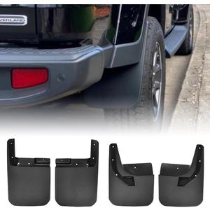JSCARLIFE Mud Flaps for 2018-2024 J-eep Wrangler JL | No-Drill Splash Guards | Front & Rear Set | Black PP Plastic | Protects Against Mud, Rocks & Road Debris