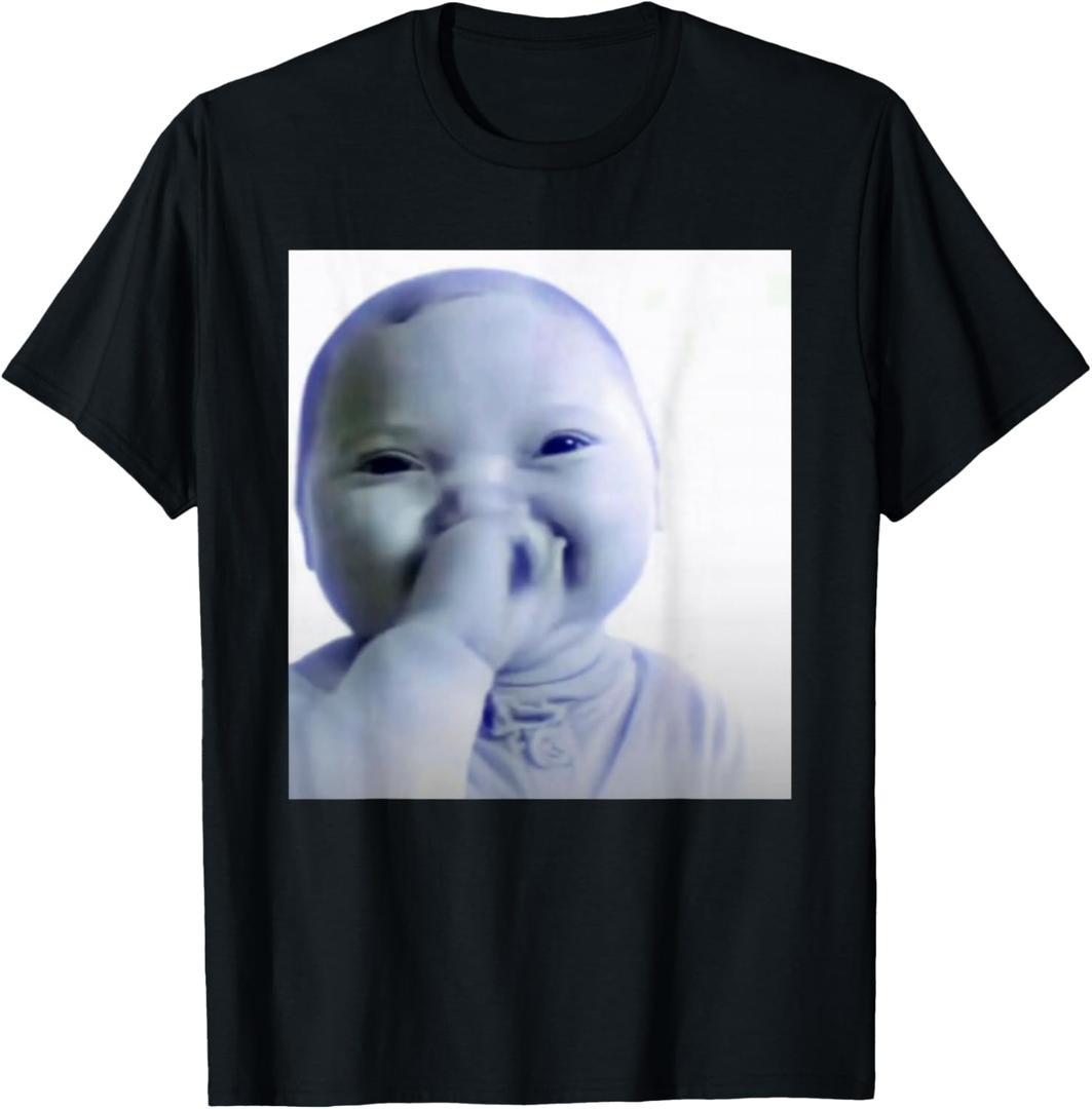 Ai Baby Meme Funny Laughing Baby Baby Meme Brainrot T-Shirt. S Size