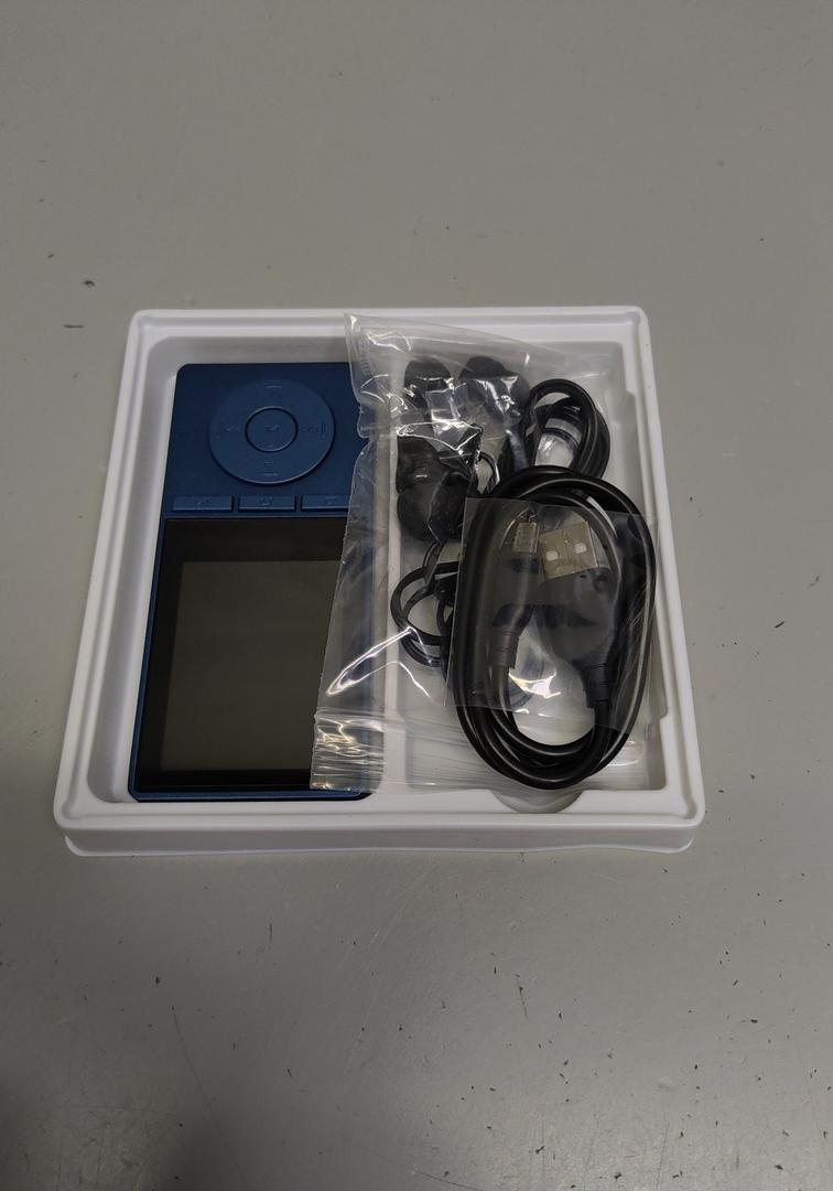 64GB MP3 Player with Bluetooth 5.3, Music Player with HiFi Audio for Sports Runners, 2.4 Inch Screen MP3 Player Built-in HD Speaker Voice Recorder, Extended up to 128GB, Headphones Included, Blue