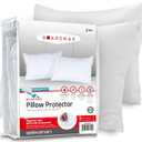 Guardmax Jersey Knitted Pillow Protector with Zipper Queen Size - 2 Pack - 100% Waterproof, Bed Bug Proof, Dust Mite Proof, & Hypoallergenic Pillow Covers - Premium Zippered Pillow Cases. (20 X 30)