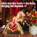 Gold Room Decor Heart Hand Sculpture,RGB Light,Bedroom Kitchen Table Bookshelf Decor, Anniversary Birthday Valentine Thanksgiving Christmas Gifts for Girl Girlfriend Women Mom (Merry Christmas)