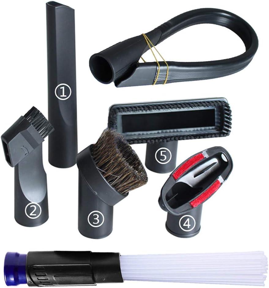 Universal Vacuum Attachments for Shop Vac Accessories 1 1/4" and 1 7/8" Vacuum Hose Adapter Kit, Vacuum Brush Attachment Flexible Crevice Tool, Vacuum