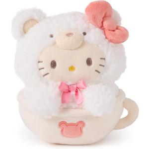 GUND Sanrio Official Hello Kitty Café Latte Teddy Bear Plush, Collectible Plush Toy, Stuffed Animal for Ages 1 and Up, White, 6”