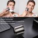 Mini Electric Shaver for Men, Upgrade Pocket Dual Head Shaver, Pocket Size Portable Razor USB Close Battery Rechargeable Waterproof Compact Electric Razor for Car, Travel, Office, Home Use (Gray)