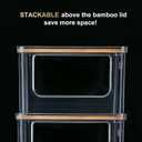Hudgan Stackable Storage with Bamboo Top for Laundry Room Organization, Extra Large Trash Bag/Garbage Bag Dispenser, Under Sink Organizer, Pantry Organizers