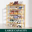 Smiry Shoe Rack, 5 Tier Bamboo Shoe Organizer, Stackable Free Standing Wooden Shoe Storage Shelf for Closet, Entryway, Front Door Entrance, Natural Bamboo