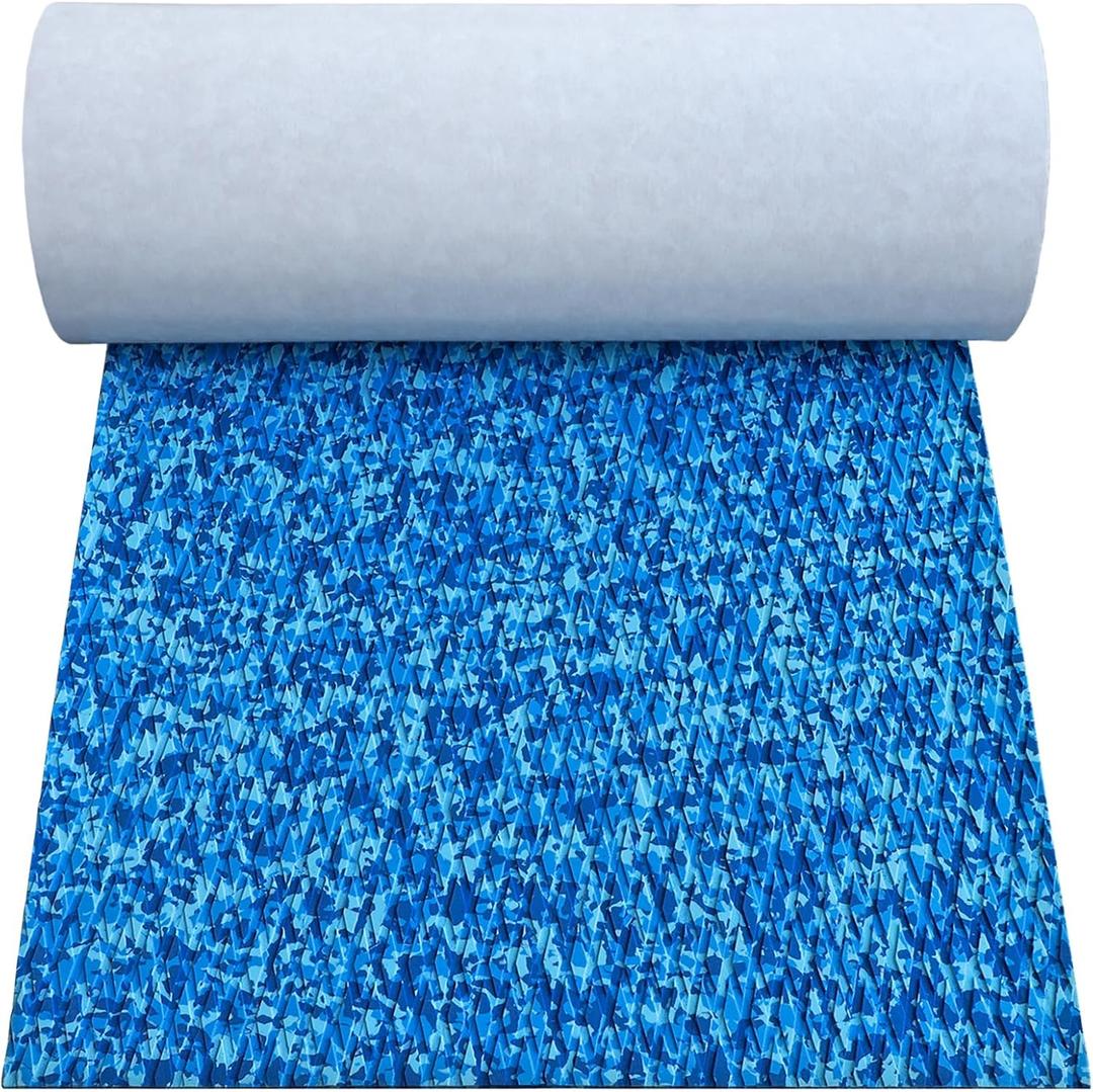 Hjdeck Boat Flooring EVA Foam Boat Decking Marine Carpet Non-Slip Decking Sheet Self-Adhesive Marine Flooring for Fishing Boat Kayak Yacht RV Swimming Pool Golf Cart 94.5"x23.6"/16.1"/11.8" (Camo Ocean)