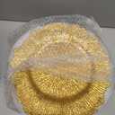 Rtteri 50 Pcs 13 Inch Charger Plates Bulk, Plastic Charger Plates with Floral Reef Design, Round Ruffled Rim Decorative Dinner Tableware for Wedding, Party, Event Table Decor(Gold), Approx. 13 X 13 Inches/ 33 X 33 Cm