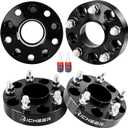Richeer 1.25 inch 5x4.5 to 5x5 Hubcentric Wheel Adapters for JK Wheels on TJ YJ KK SJ XJ MJ, 4PCS 5x114.3 to 5x127 Wheel Adapters 71.5mm Hub Bore 1/2 Thread Pitch