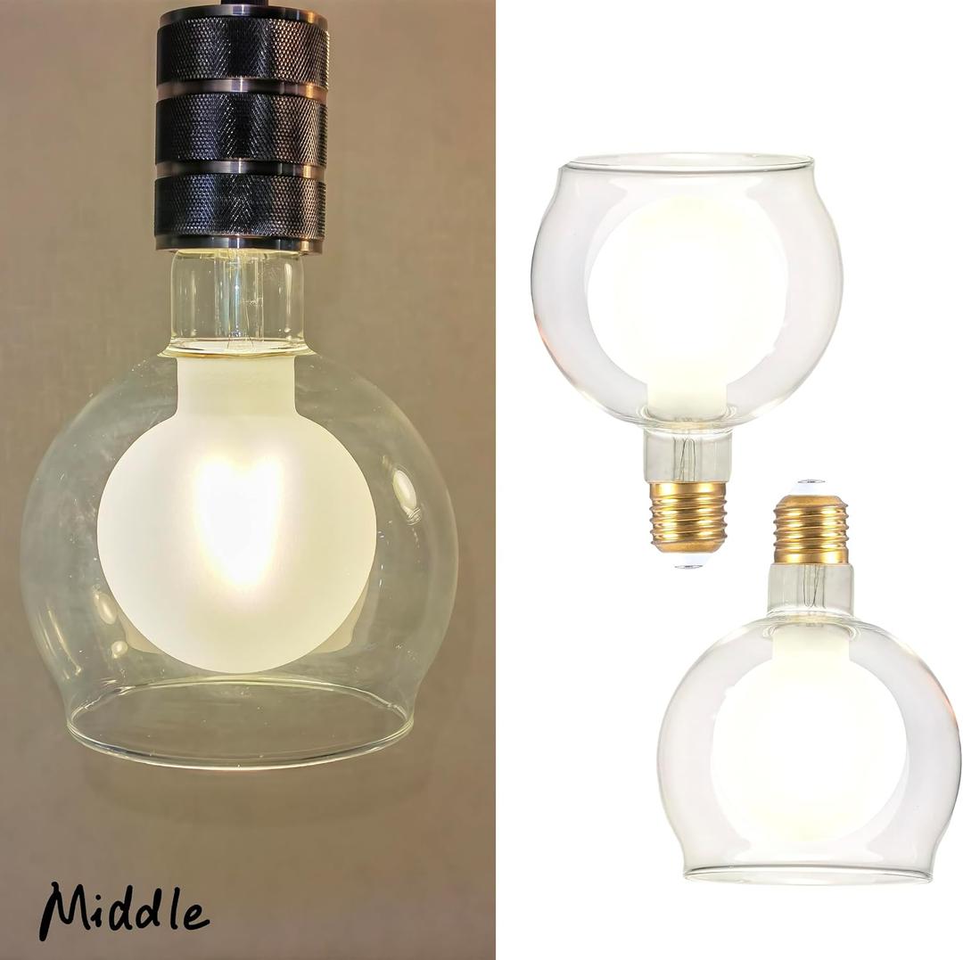 Large Globe G40 Vintage LED Light Bulb 8W 1000LM(Equl.100W), Dimmable Oversized Giant Decorative Edison Bulb for Pedant Lighting or Floor Lamp, E26 Soft White 3000k, 2 Pack (Frosted, 2 Pack)