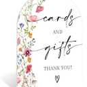 Cards and Gifts Table Sign, Boho Style Acrylic Table Signs and Base for Wedding Reception and Bridal Shower, Engagement Party Decorations, Bridal Shower Decor, Party Supplies and Decorations-11