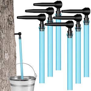 6 Set Maple Syrup Tapping Kit Tree Taps with 2ft Tubing Syrup Sugaring Starter Taps for Pure Maple & Birch Syrup Collection (EXP 07/07/26)