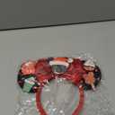 ZHENNAN Christmas Bow Ear Headbands for Women Girls, Glitter Merry Christmas Costume Hairbands Gifts Cute Dessert Hair Accessory