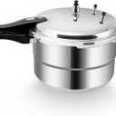BreeRainz 16 Quart Pressure Cooker, 10 Psi Induction Compatible Pressure Canner w/Triple Valves & Auto Lock System, Steamer Rack Included