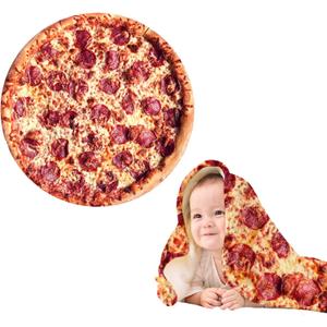 Pizza Blanket Baby Stuff Gifts for Baby Shower, Swaddle Blankets for Boys Girls, Funny Food Blanket for Birthday Gifts, Soft Flannel Blanket for Newborn 36 inch (Red)