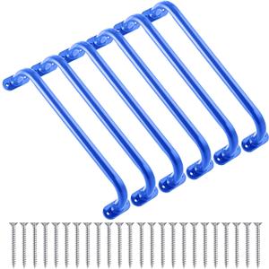 Zonon 6 Pcs Safety Playground Handles Swing Set Metal Monkey Bars Indoor Outdoor Swing Set Accessories Grab Playset Handles Grips Climbing Frame for Play House Jungle(17 Inch,Blue)