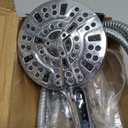 Pavezo High Pressure Shower Head Handheld 5" Large, Extra Long 60" SS Hose 10-mode Portable Detachable Shower Head with Hard Water Filter for Bathroom, Anti-clog & Powerful to Clean Tile & Pets (Chrome)