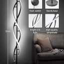 53-inch Living Room Spiral Floor Lamp, 40W Modern LED Floor Lamp with Remote Control, Adjustable Colour Temperature and Brightness, Bright Living Room Floor Lamp(Spiral - Black)