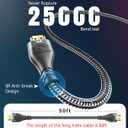 4K Long Hdmi Cable 50 ft, HDMI 2.0 Cable Braided, 4K@60Hz/2K/1080P/3D ARC/Ethernet Gold Plated HDMI Cord, Ultra High Speed Hdmi Cable for UHD TV, Monitor, Laptop, Xbox, PS5/PS4