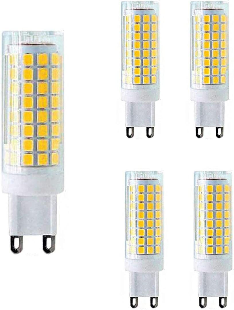 G9 LED Bulb 10W 110V Dimmable LED Corn Light Bulbs 100W Halogen Equivalent, 102 LED 2835, 4000K Natural White, Ceramic G9 Bi-Pin Base for Indoor Home Lighting Chandelier Ceiling Fan, 5 Pack