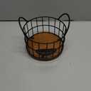Coffee Pods Holder for Countertop, K Cup Holder Organizer, Sturdy Kcup Storage Basket with Wooden Base, Pods Container for Kitchen Bar Counter Office Desktop (Black)