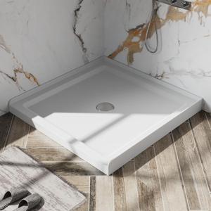 Goodyo 36" x 36" Shower Base Single Threshold Center Drain Shower Pan in White, Drain not Included