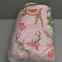 Britown Christmas Reindeer Runner Rug, 2'x 6' Snow Tree Pink Non Slip Area Rug Indoor Entry Floor Mat for Bathroom Kitchen Bedroom Decoration