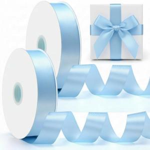 Lyrow 1-1/2 Inch x 300 Yards Valentine's Day Satin Ribbon, Light Blue Fabric Craft Ribbon Solid Roll for Roses Making, Wreath, Gift Wrapping, Bow, DIY, Wedding Flower Bouquet, Anniversary Party