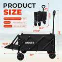 Compact Foldable Tailgate Wagon Cart with Wheels, 12 lb Lightweight Small Folding Utility Wagon for Garden, Grocery, Beach, Camping - Portable Cart