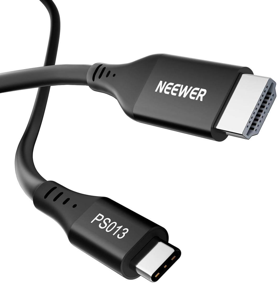 NEEWER USB C to HDMI Cable (55cm), 4K 60Hz High Speed Type C to HDMI 2.0 Cable Accessories Compatible with iPhone 17 Pro Max 16 15 S25 Ultra MacBook Camera Field Monitor, PS013