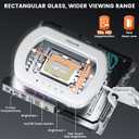 10X Square Magnifying Glass with Light, 3 Arms Table Lighted Magnifying Glasses Lamp with Clamp Hands Free for Reading Crafts Jewelry Repair Painting Close Work Hobbies, 5 Colors 10 Brightness