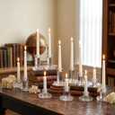 Glass Taper Candlestick Holders Classic Small Candle Holder Candle Stands