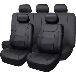 Flying Banner car seat Covers Protects Water Proof Faux Leather Carbon Fiber Front and Rear Bench (Black Black, Full Set - 9PCS) (Full Set -- 9PCS, Solid Black) Flying Banner car seat Covers Protects Water Proof Faux Leather Carbon Fiber Front and Rear Bench (Black Black, Full Set - 9PCS) (Full Set -- 9PCS, Solid Black)