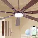 84" Oil Rubbed Bronze Smart Ceiling Fan with Light via WiFi Alexa Controls, Oil Rubbed Bronze/Walnut, 84 