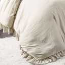 Lush Decor Reyna Ruffle Comforter Set, King, Wheat, 3 Piece Cozy Bedding Set