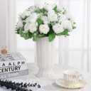 8 Pack White Peonies Artificial Flowers, Fake Silk Hydrangea Bouquet for Bridal Wedding Home Table Decor Reusable Dining Opening Ceremony Birthday Arrangement Faux Floral